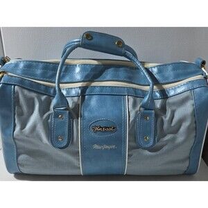 Gym  Bag 1975 Blue Vinyl Vintage 1970s Finesse